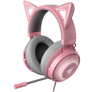 Razer - Kraken Kitty Wired Gaming Headset for PC - Quartz Pink